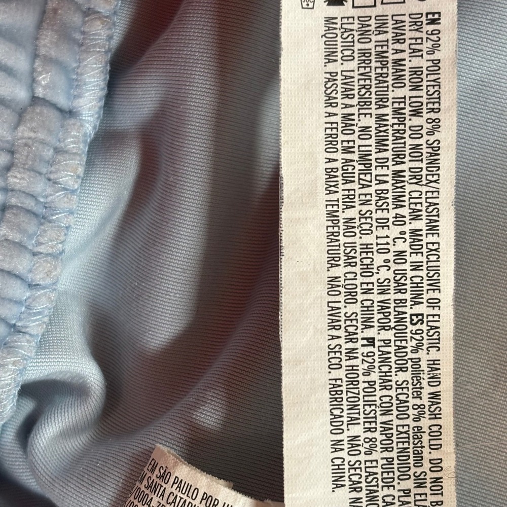 Forever 21+ Womens Light Blue Velour Cropped Zip Up Track Jacket Size 0X - Picture 4 of 6